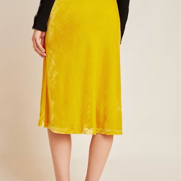 Maeve Velvet Midi Skirt
Dark Yellow, Elastic Waist - Picture 2 of 5